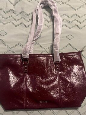 Maroon Patent Leather Tote